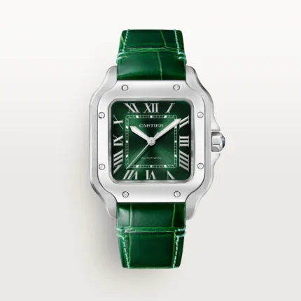 Santos de Cartier watch Green leather