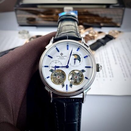 Patek Philippe double tourbillion 41mm black white dial