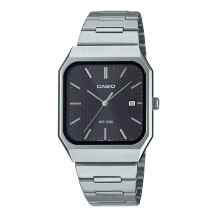 Casio Standard MTP-B185D-1AVDF Analogue Quartz Black Dial Steel Strap Men’s Watch