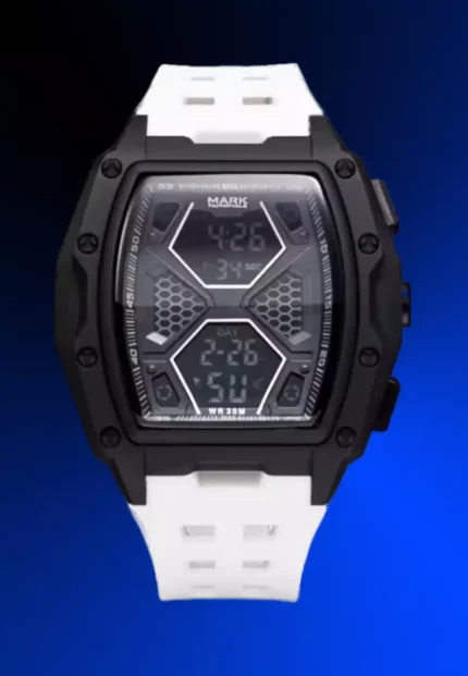 Mark fairwhaleUnisex Barrel Shaped Electronic Watch, 45mm, Rubber Strap