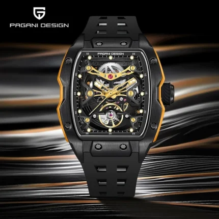 PAGANI DESIGN PD-YS018 Men's Automatic Watches Skeleton Stainless Steel Mechanical Watches for Men