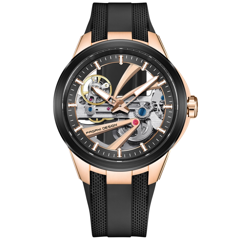PAGANI DESIGN PD-YS030 Unique Skeleton Automatic Men’s Watch, Stainless Steel Watch Case, Synthetic Sapphire with AR  AF Coating