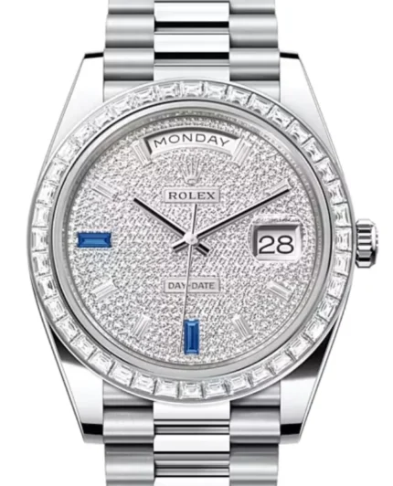 Rolex  40 Oyster, 40 mm, platinum and diamonds